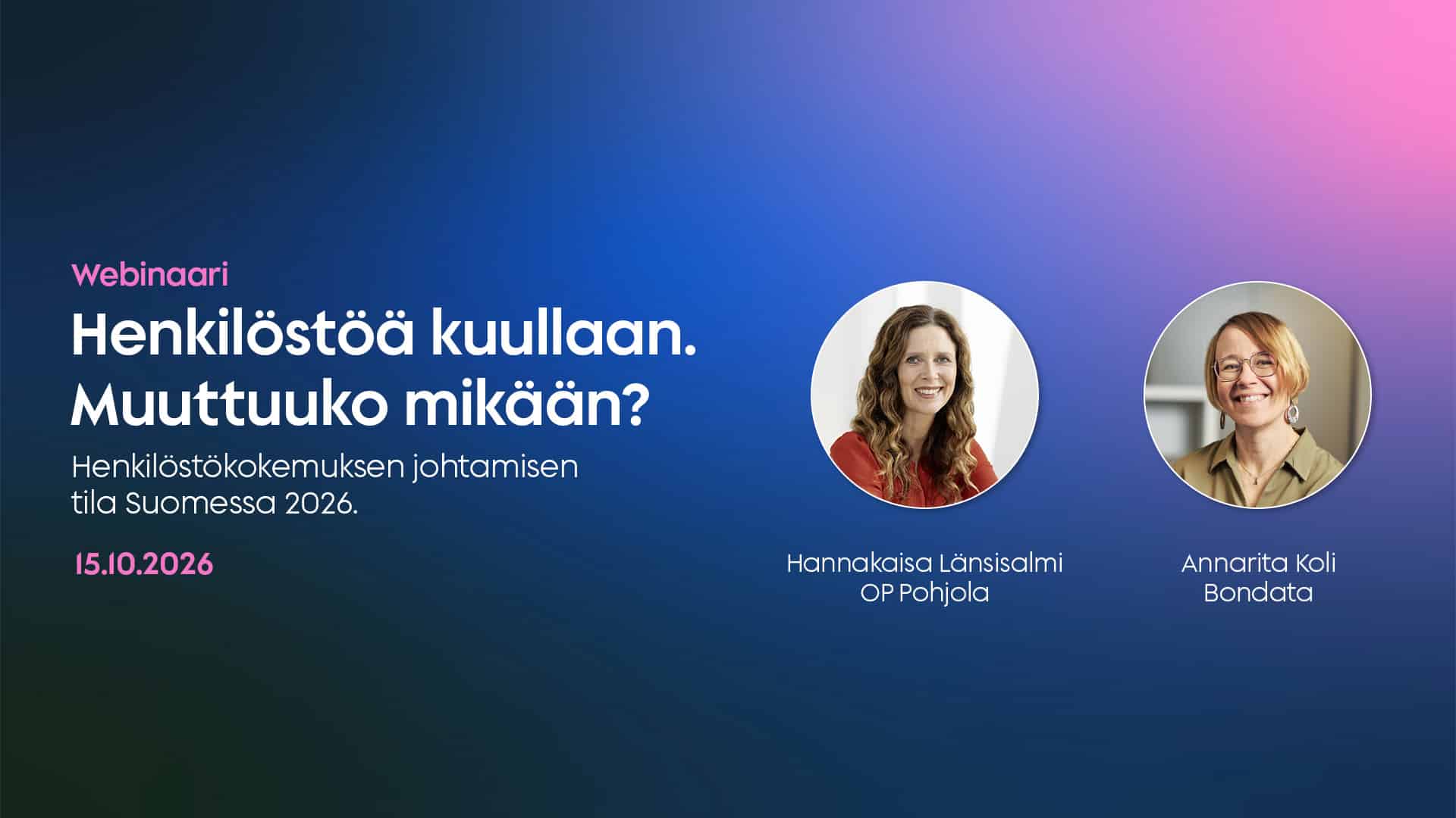 Webinaari: Henkilöstökokemuksen johtamisen tila Suomessa 2026